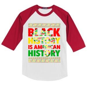 Black Is Beautiful Juneteenth Africa Map Black History Month Gift Kids Colorblock Raglan Jersey