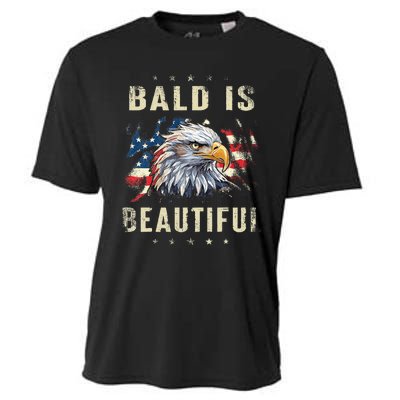 Bald Is Beautiful 4th Of July Independence Day America Eagle Cooling Performance Crew T-Shirt