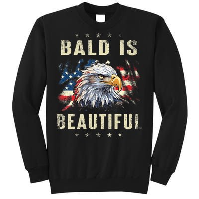 Bald Is Beautiful 4th Of July Independence Day America Eagle Sweatshirt