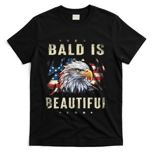 Bald Is Beautiful 4th Of July Independence Day America Eagle T-Shirt