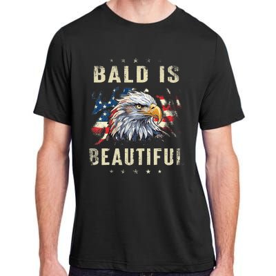 Bald Is Beautiful 4th Of July Independence Day America Eagle Adult ChromaSoft Performance T-Shirt