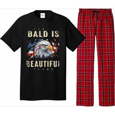 Bald Is Beautiful 4th Of July Independence Day America Eagle Pajama Set