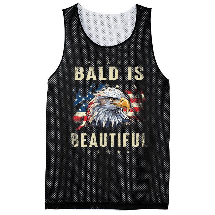 Bald Is Beautiful 4th Of July Independence Day America Eagle Mesh Reversible Basketball Jersey Tank