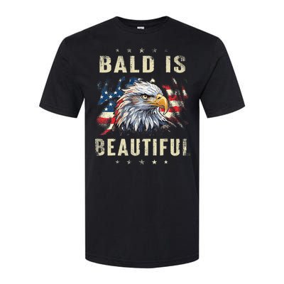 Bald Is Beautiful 4th Of July Independence Day America Eagle Softstyle CVC T-Shirt