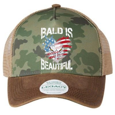 Bald Is Beautiful 4th Of July Independence Day America Eagle Legacy Tie Dye Trucker Hat