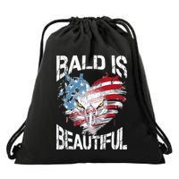 Bald Is Beautiful 4th Of July Independence Day America Eagle Drawstring Bag