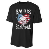 Bald Is Beautiful 4th Of July Independence Day America Eagle Performance Sprint T-Shirt