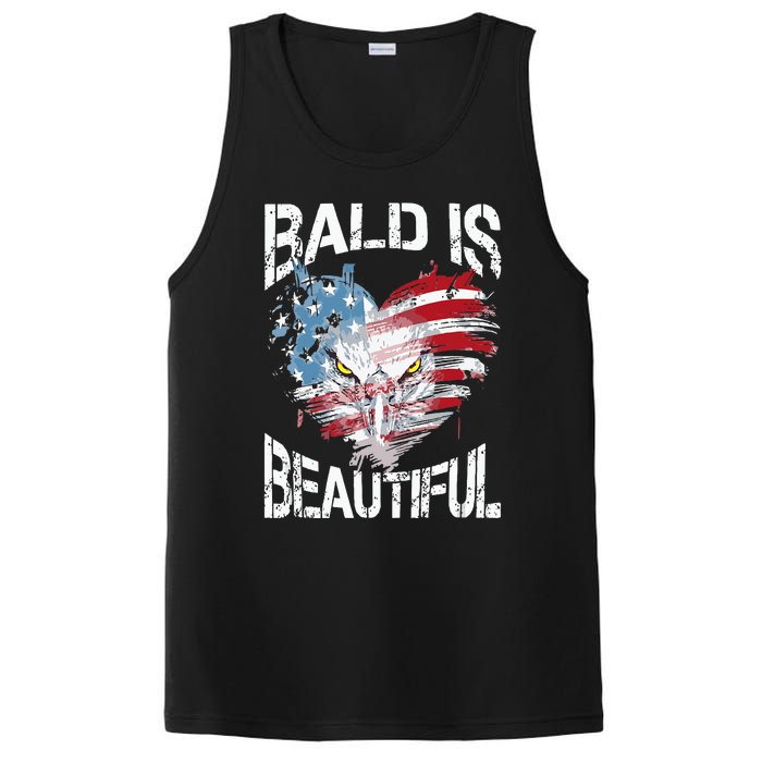 Bald Is Beautiful 4th Of July Independence Day America Eagle PosiCharge Competitor Tank