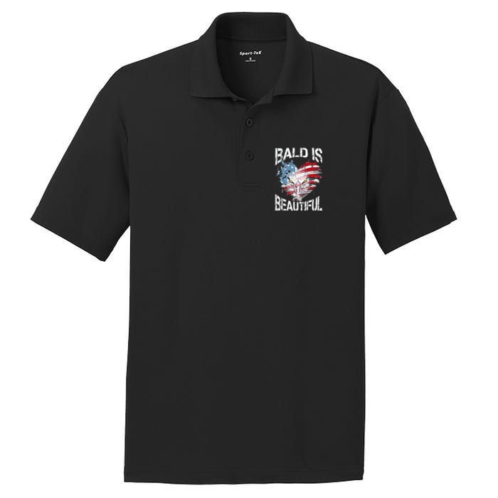 Bald Is Beautiful 4th Of July Independence Day America Eagle PosiCharge RacerMesh Polo