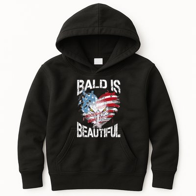 Bald Is Beautiful 4th Of July Independence Day America Eagle Kids Hoodie