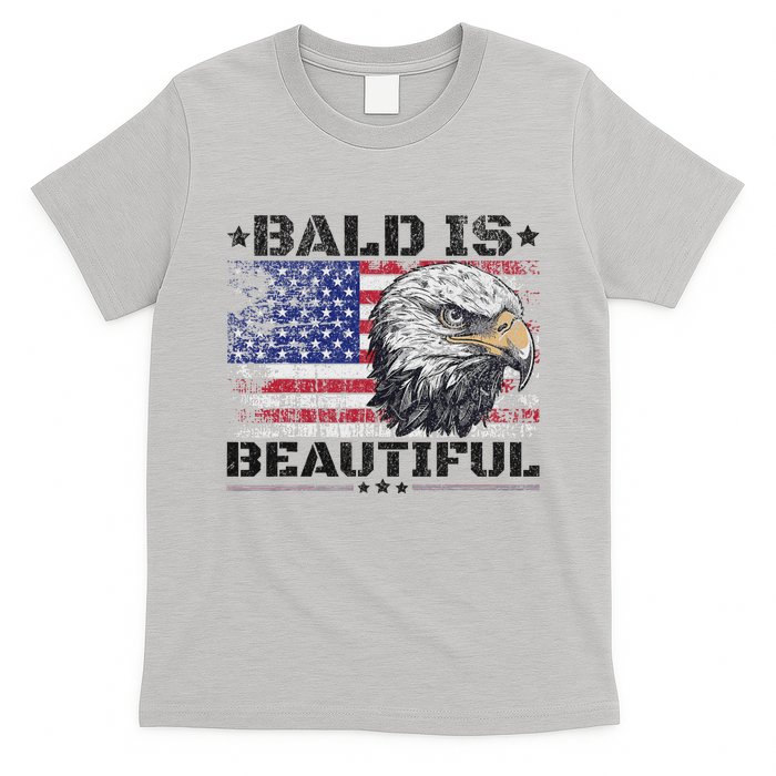 Bald Is Beautiful 4th Of July Independence Day America Eagle T-Shirt