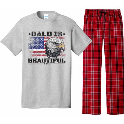 Bald Is Beautiful 4th Of July Independence Day America Eagle Pajama Set