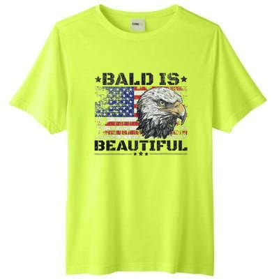 Bald Is Beautiful 4th Of July Independence Day America Eagle Tall Fusion ChromaSoft Performance T-Shirt