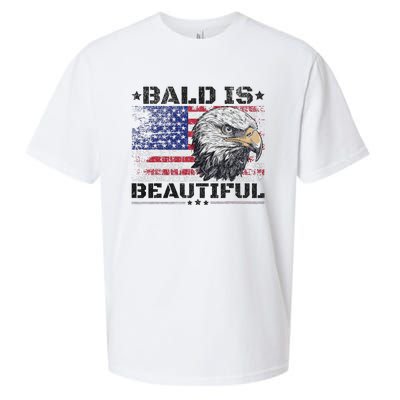 Bald Is Beautiful 4th Of July Independence Day America Eagle Sueded Cloud Jersey T-Shirt