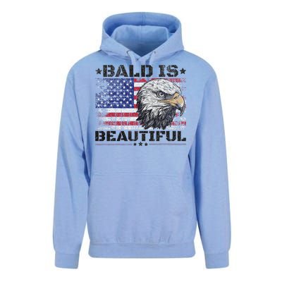 Bald Is Beautiful 4th Of July Independence Day America Eagle Unisex Surf Hoodie