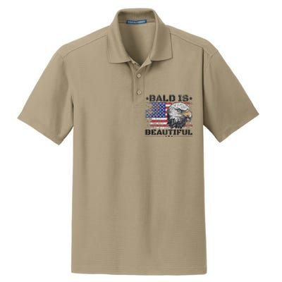 Bald Is Beautiful 4th Of July Independence Day America Eagle Dry Zone Grid Polo