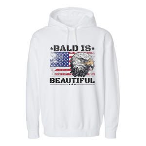 Bald Is Beautiful 4th Of July Independence Day America Eagle Garment-Dyed Fleece Hoodie