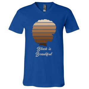 Black Is Beautiful Melanin Gift For African Gift Meaningful Gift V-Neck T-Shirt