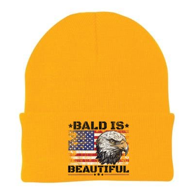 Bald Is Beautiful 4th Of July Independence Day America Eagle Knit Cap Winter Beanie