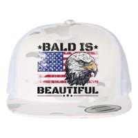 Bald Is Beautiful 4th Of July Independence Day America Eagle Flat Bill Trucker Hat