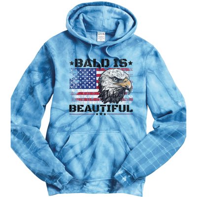 Bald Is Beautiful 4th Of July Independence Day America Eagle Tie Dye Hoodie