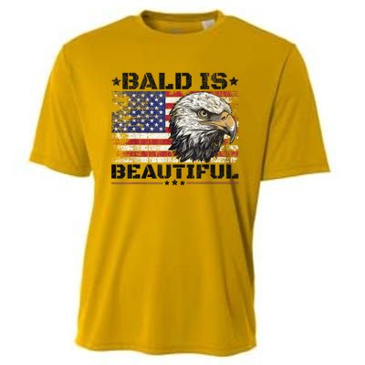 Bald Is Beautiful 4th Of July Independence Day America Eagle Cooling Performance Crew T-Shirt