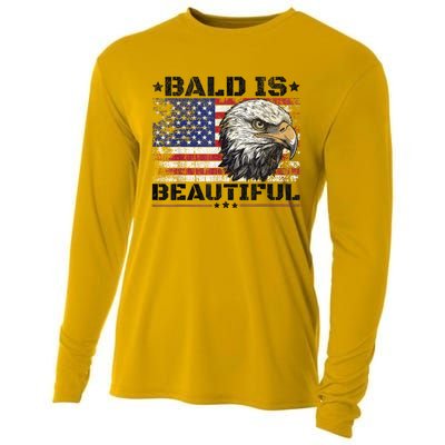 Bald Is Beautiful 4th Of July Independence Day America Eagle Cooling Performance Long Sleeve Crew