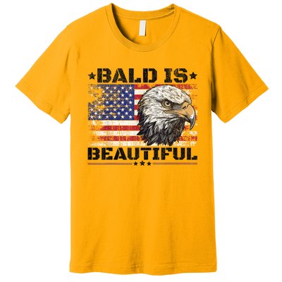 Bald Is Beautiful 4th Of July Independence Day America Eagle Premium T-Shirt