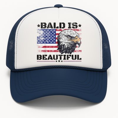 Bald Is Beautiful 4th Of July Independence Day America Eagle Trucker Hat