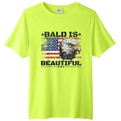 Bald Is Beautiful 4th Of July Independence Day America Eagle Tall Fusion ChromaSoft Performance T-Shirt