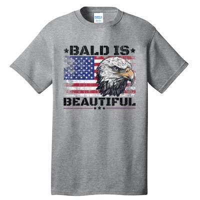 Bald Is Beautiful 4th Of July Independence Day America Eagle Tall T-Shirt