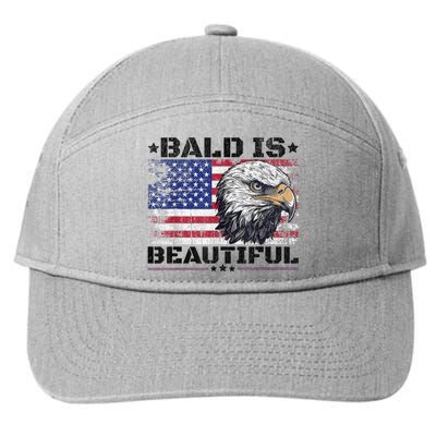 Bald Is Beautiful 4th Of July Independence Day America Eagle 7-Panel Snapback Hat