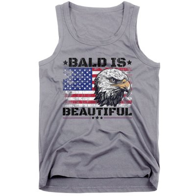 Bald Is Beautiful 4th Of July Independence Day America Eagle Tank Top