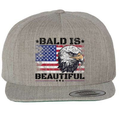 Bald Is Beautiful 4th Of July Independence Day America Eagle Wool Snapback Cap