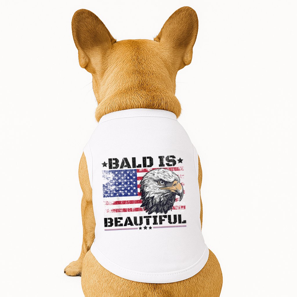 Bald Is Beautiful 4th Of July Independence Day America Eagle Doggie Tank