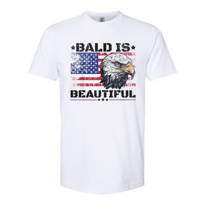 Bald Is Beautiful 4th Of July Independence Day America Eagle Softstyle CVC T-Shirt