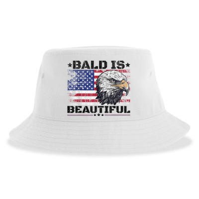 Bald Is Beautiful 4th Of July Independence Day America Eagle Sustainable Bucket Hat