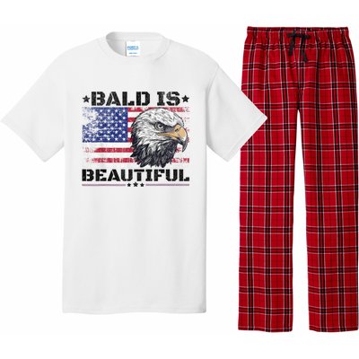 Bald Is Beautiful 4th Of July Independence Day America Eagle Pajama Set