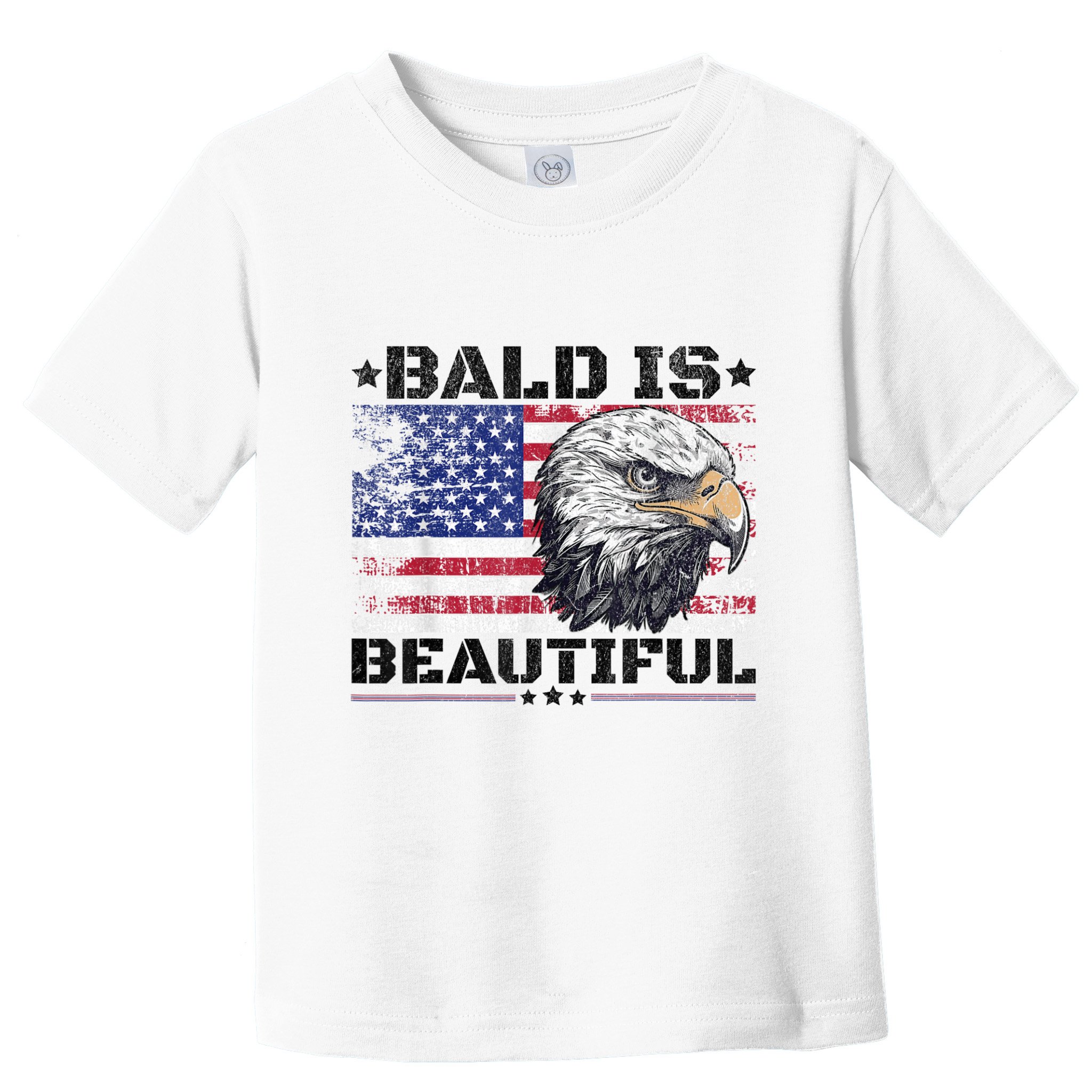 Bald Is Beautiful 4th Of July Independence Day America Eagle Toddler T-Shirt