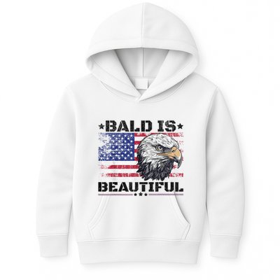 Bald Is Beautiful 4th Of July Independence Day America Eagle Kids Hoodie