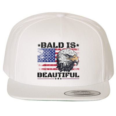 Bald Is Beautiful 4th Of July Independence Day America Eagle Wool Snapback Cap
