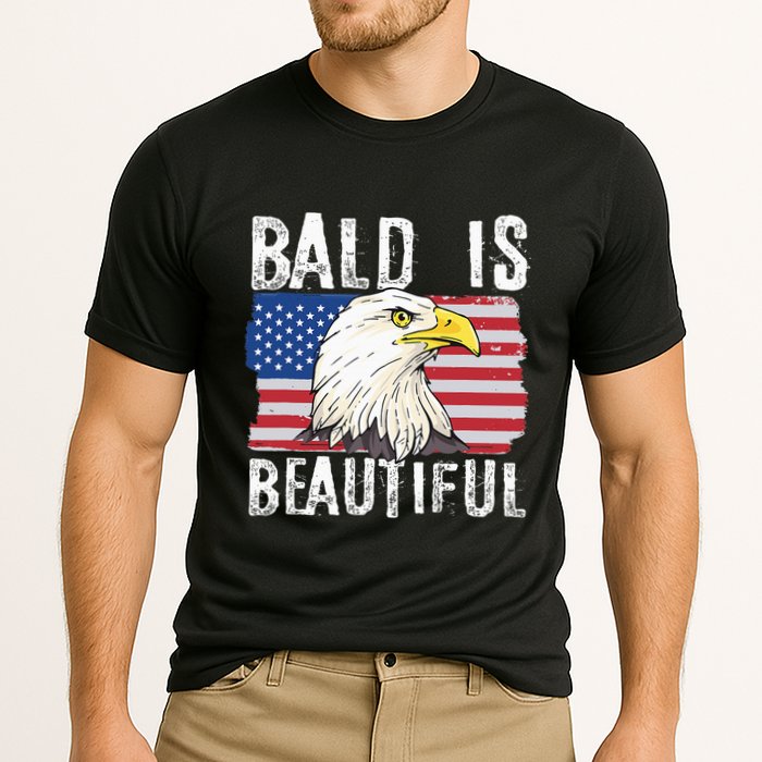 Bald Is Beautiful 4th Of July Independence Day Bald Eagle Cooling Performance Crew T-Shirt