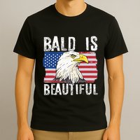 Bald Is Beautiful 4th Of July Independence Day Bald Eagle T-Shirt