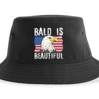 Bald Is Beautiful 4th Of July Independence Day Bald Eagle Sustainable Bucket Hat