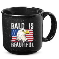 Bald Is Beautiful 4th Of July Independence Day Bald Eagle 15oz Campfire Ceramic Mug