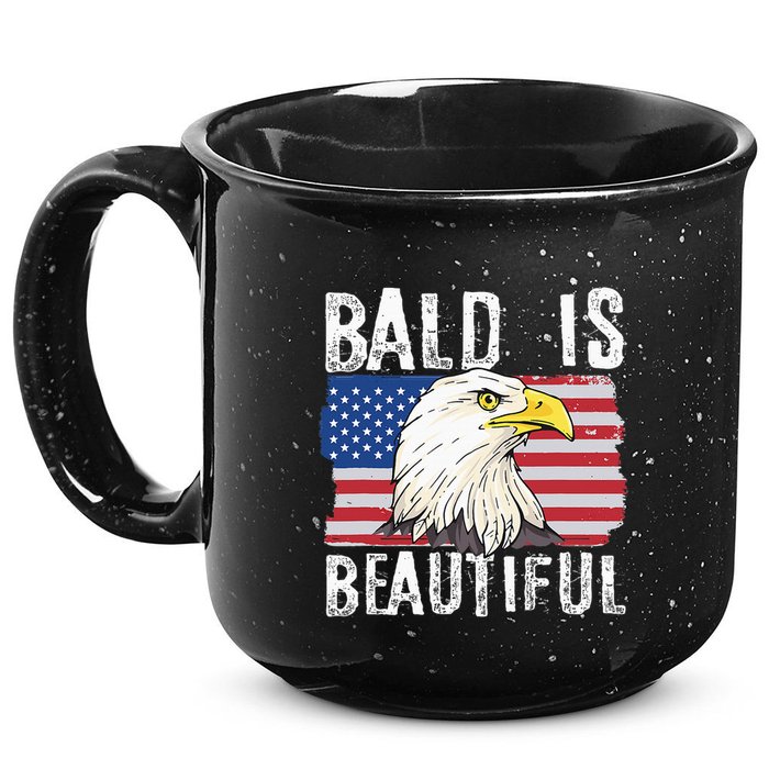 Bald Is Beautiful 4th Of July Independence Day Bald Eagle 15oz Campfire Ceramic Mug