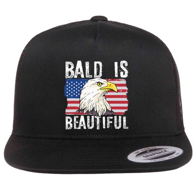 Bald Is Beautiful 4th Of July Independence Day Bald Eagle Flatbill Hat