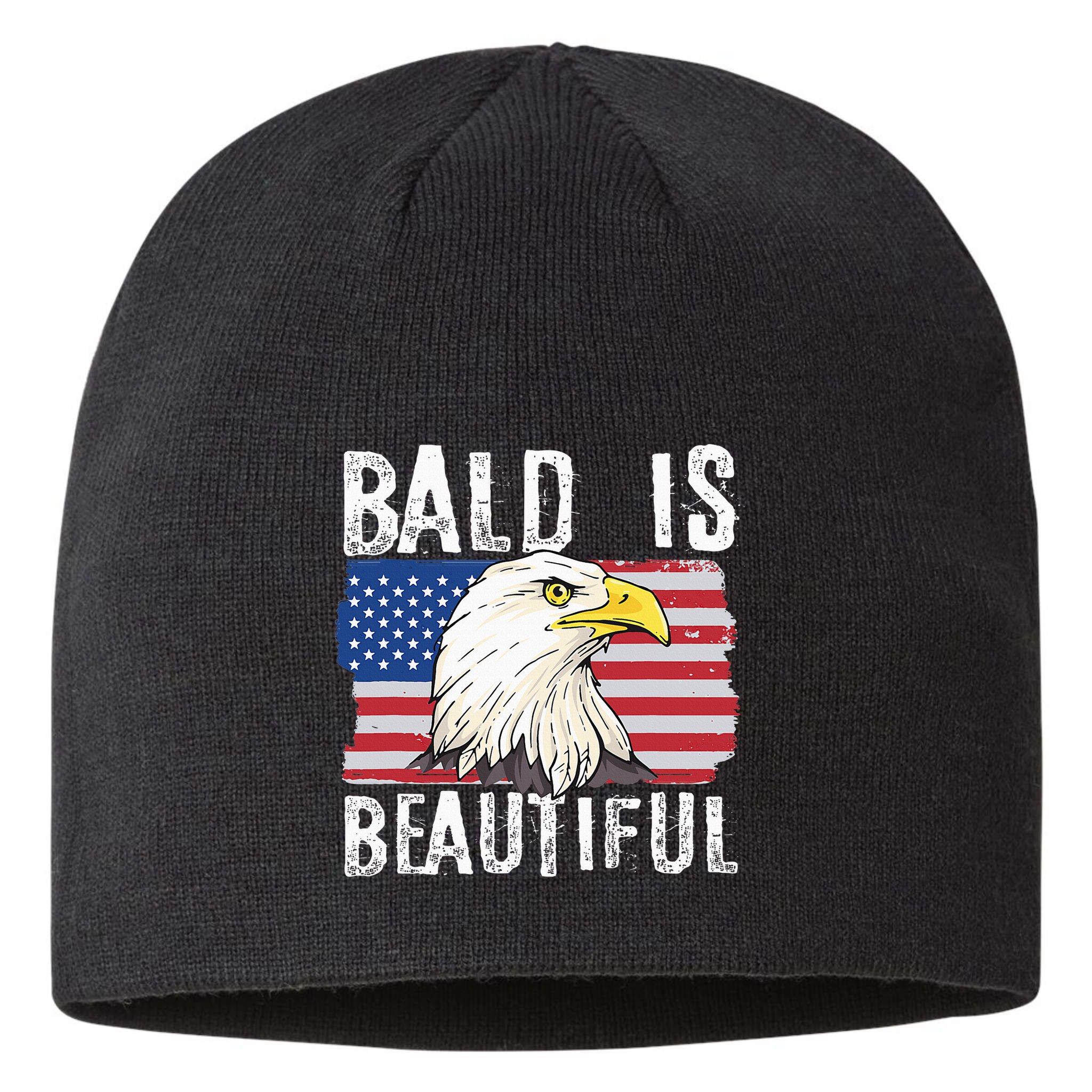 Bald Is Beautiful 4th Of July Independence Day Bald Eagle Sustainable Beanie