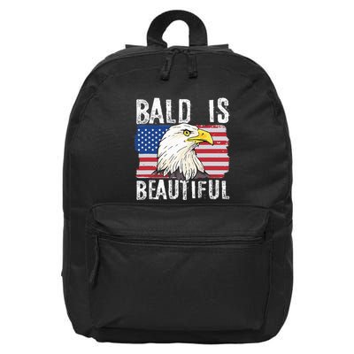 Bald Is Beautiful 4th Of July Independence Day Bald Eagle 16 in Basic Backpack