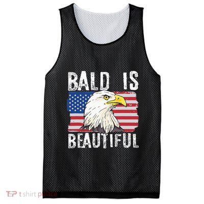 Bald Is Beautiful 4th Of July Independence Day Bald Eagle Mesh Reversible Basketball Jersey Tank